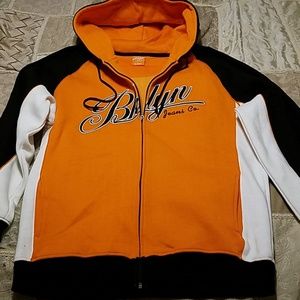 Brooklyn jean co hoodie orange black large